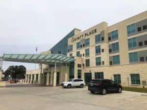 External image of the Hyatt hotel in Austin